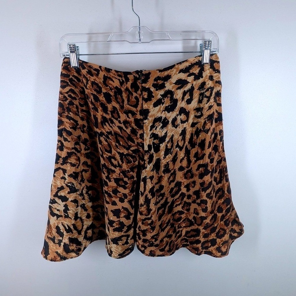 Vintage Bentley Arbuckle Womens Cheetah Print Silk A Line Mini Skirt Size 10 - Picture 3 of 5